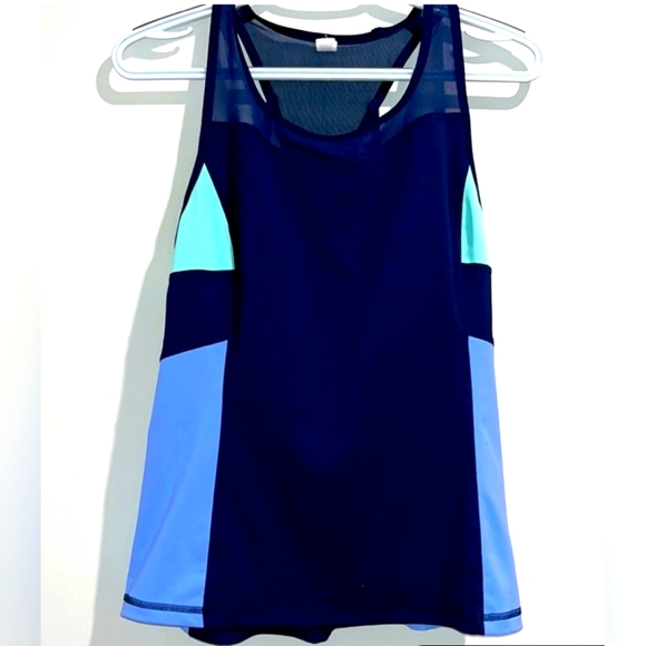 Women's FILA SPORT Blocked Mesh Racerback TankFILA SPORT. COLOR SEATTLE BLUE (S) - Picture 3 of 4